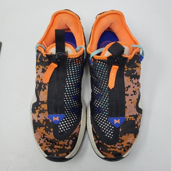 Nike PG4 Digi Camo Total Orange Black CD5079-200 Basketball Shoes Men's 8 - Picture 4 of 8